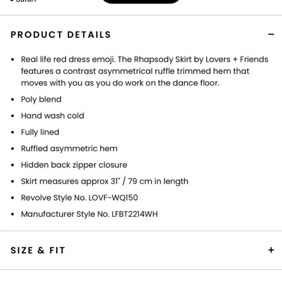 Lovers and friends Revolve Rhapsody Skirt in Raspberry Sz  XS - Picture 17 of 17